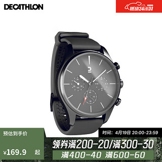 DECATHLON 迪卡侬 手表男简约运动电子表女防水指针式学生休闲腕表黑色-4128778