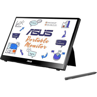 ASUS 华硕 ZenScreen Ink 14英寸1080P便携式触摸屏显示器MB14AHD学习商务绘图 黑色 带MPP 2.0 触控笔 集成式支架