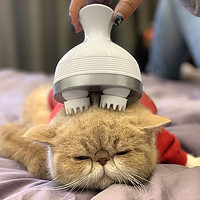 茨格曼 猫咪按摩器宠物撸猫头按摩器电动小爪子按摩仪猫蹭痒抓痒撸猫神器 猫咪按摩器-白色