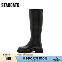 STACCATO 思加图 冬季新款骑士靴厚底长筒靴加绒超长靴女皮靴子D9171DG1
