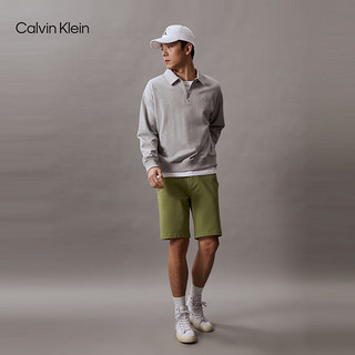 Calvin Klein Jeans24春夏男士简约布标休闲通勤直筒西裤短裤J325910 L9N-迷迭香绿 31