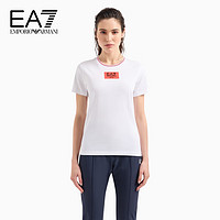 阿玛尼EMPORIO ARMANI24春季EA7女装修身短袖徽标运动T恤