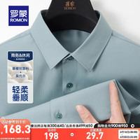 罗蒙（ROMON）零感桑蚕丝长袖衬衫男2024春季中青年商务易打理职业工装衬衣 绿色 M