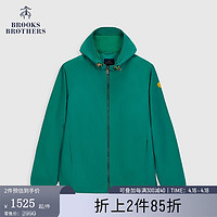 布克兄弟（BrooksBrothers）男士24春夏立领休闲连帽夹克外套 3001-深绿色 M