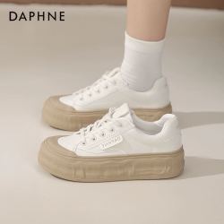 daphne达芙妮饼干鞋女厚底小白鞋女2024新款春秋季白色板鞋女休闲运动