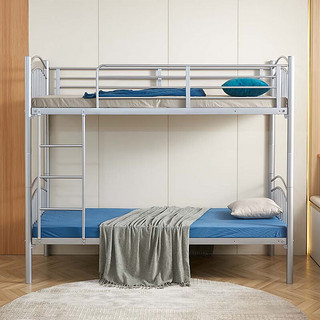 叠亿高低床上下床双层床钢木床单人床银色 单床 190*90