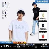 Gap 盖璞 男女装2024夏季新款纯棉字母logo圆领短袖T恤百搭上衣892185