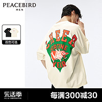 PEACEBIRD 太平鸟 男装 美式印花圆领T恤男2024年夏季新款宽松短袖潮