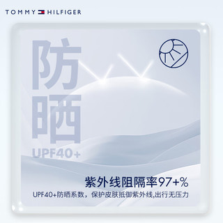 TOMMY HILFIGER【李沁同款】夏季功能系列24女双面针织防晒镶边POLO43610 藏青色DW5 XS