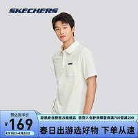 SKECHERS 斯凯奇 凉感透气速干POLO衫P224M070 棉花糖白/0074 XL