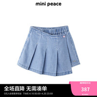 MiniPeace太平鸟童装夏新女童牛仔中短裤F2HBE2271 牛仔蓝色 150cm