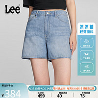 Lee 24春夏浅蓝色女轻薄牛仔短裤凉凉裤LWB0055626UY-450 浅蓝色 29