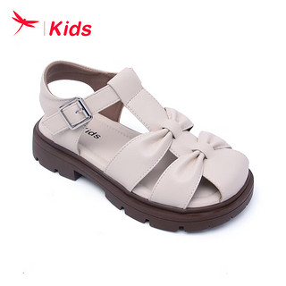 红蜻蜓红蜻蜓儿童24年夏季女童公主凉鞋时尚包头凉鞋 米色 26-37 30