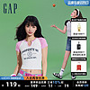 Gap 盖璞 女装2024夏季新款小U字领撞色插肩短袖T恤柔软亲肤女友T873956