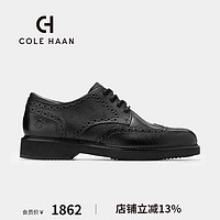 colehaan/歌涵 男士牛津鞋 2024春夏布洛克雕花透气正装皮鞋C38955 黑色 41.5