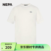 NEPA 耐葩户外2023春夏新品男女同款野营图案短袖圆领T恤7JD5366 米白 160/84A