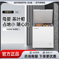 百亿补贴：SKYWORTH 创维 冰柜66升商用家用迷你小冰箱冷藏冷冻雪糕茶叶冰柜小型包邮