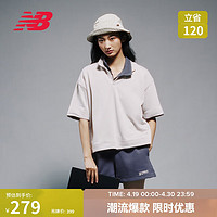 new balance POLO衫女款24年运动休闲翻领短款短袖T恤WT33535 MNK S