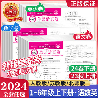 2024春王朝霞单元活页卷一二三四五六年级上册下册语文数学英语人教版苏教北师大单元同步测试卷测试课堂达标100分入学考试摸底卷