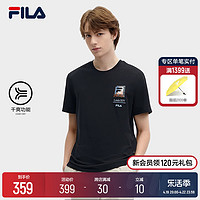 FILA 斐乐 凡尔赛宫主题系列男子针织短袖衫2024夏新休闲速干T恤男