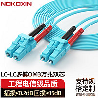 Nokoxin 诺可信 万兆多模双芯光纤跳线lc-lc电信级OM3铠装抗弯曲机房工程专用跳纤尾纤