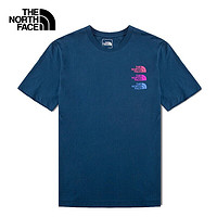 北面（The North Face）短袖T恤款户外舒适透气圆领半袖春夏|7WAR N4L/蓝色 M/170