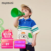 MQDMINI童装男童T恤儿童短袖polo衫夏装休闲宽松上衣宝宝衣服BY 上下拼接POLO蓝色 140