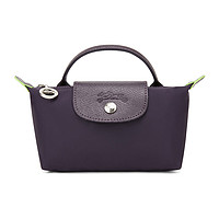 LONGCHAMP 珑骧 女士Le Pliage 17 帆布短柄饺子包迷你手提包 紫色 34175919 645