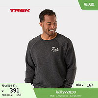 TREK 崔克 时尚复古LOGO磨毛保暖圆领宽松长袖T恤运动衫