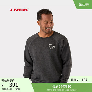 TREK 崔克 时尚复古LOGO磨毛保暖圆领宽松长袖T恤运动衫