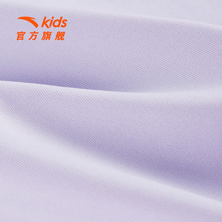 安踏儿童针织短袖女童舒适T桖2024年夏季速干透气时尚大童短T 云柔紫-4 160cm
