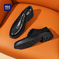 海澜之家HLA皮鞋男士商务舒适正装皮鞋耐磨德比鞋HAAPXM1DBG038 黑色43