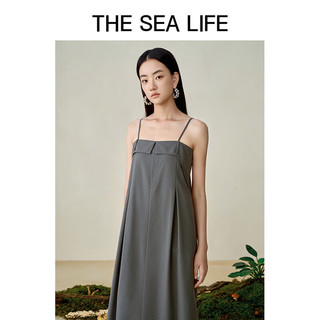 THE SEA LIFE优雅吊带连衣裙女2024春季显瘦长裙15113 微光绿 S