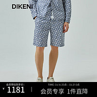 迪柯尼（DIKENI）男装2024春夏国际流行时尚海军风双D老花短裤 白底提花 48