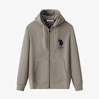 U.S. POLO ASSN. 春夏男士柔软舒适时尚弹力开衫连帽上衣大众休闲亲肤透气男式卫衣