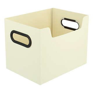 Amwell 办公室桌面文件夹收纳盒资料收纳箱A4档案折叠整理箱大容量储物箱 大号收纳箱-卡其色(2个装)
