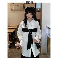 LEDIN 乐町 两穿蝴蝶结衬衫春季女装设计感气质小众甜美春秋