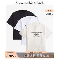 ABERCROMBIE & FITCH男装女装套装 24春夏3件装小麋鹿重磅短袖T恤 358800-1 多色 M (180/100A)