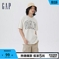 Gap 盖璞 男女同款2024夏新款撞色logo圆领短袖T恤纯棉544465 白色 175/96A(L) 亚洲尺码