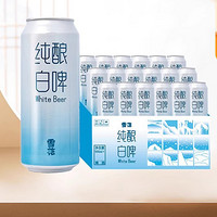 移动端、京东百亿补贴：SNOWBEER 雪花 啤酒（Snowbeer）纯酿白啤  500ml*18听 全面升级大包装 年货送礼