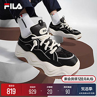 FILA 斐乐男鞋BROOK摩登板鞋流沙鞋时尚休闲复古经典运动鞋 黑/微白-BW 40