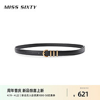 MISS SIXTY2024春季腰带女牛皮革时尚皮带金属扣头可调节高级 金色 110cm