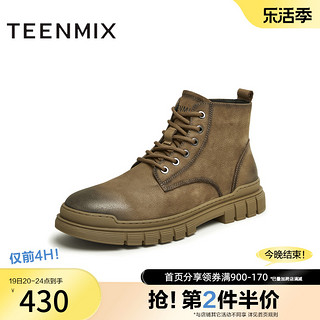 TEENMIX 天美意 官方正品天美意男鞋冬新款商场同款工装靴马丁靴男靴3JB01DD3