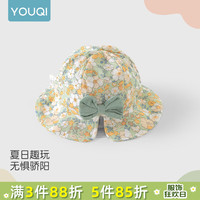 优奇婴儿渔夫帽外出防晒遮阳帽薄夏季透气宝宝太阳帽子0一6一12小月龄 夏日遮阳帽 S码【0-6个月】
