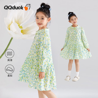 可可鸭（QQ DUCK）童装儿童裙子女连衣裙碎花田园裙铃兰连衣裙清新碎花；165