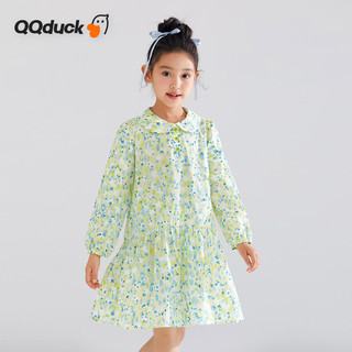 可可鸭（QQ DUCK）童装儿童裙子女连衣裙碎花田园裙铃兰连衣裙清新碎花；165