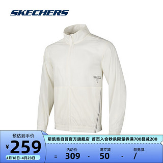 SKECHERS 斯凯奇 舒适休闲运动外套P224M063 棉花糖白/0074 XXL