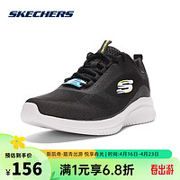 SKECHERS斯凯奇男鞋运动鞋男士轻便减震健步鞋休闲鞋运动鞋 黑色/柠檬色/BKLM 43