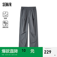 森马（Semir）休闲裤女凉感防晒吸湿速干长裤夏季2024阔腿裤直筒 褐灰20845 150/58A/XS