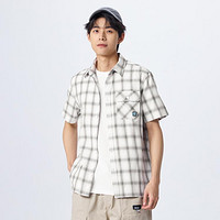 Semir 森马 夏季时尚经典格子上衣日常简约通勤衣服休闲风短袖衬衫男
